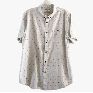 Billabong Mens All Day Jacquard Short Sleeve  button down in stone heather sz L